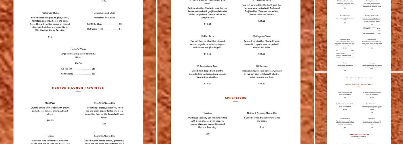 Hector's Menu