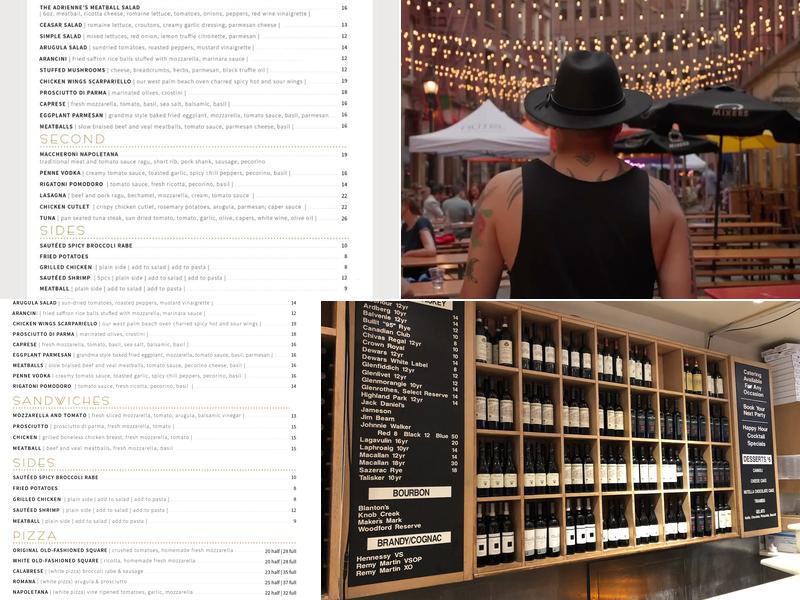 Adrienne's Pizzabar Menu