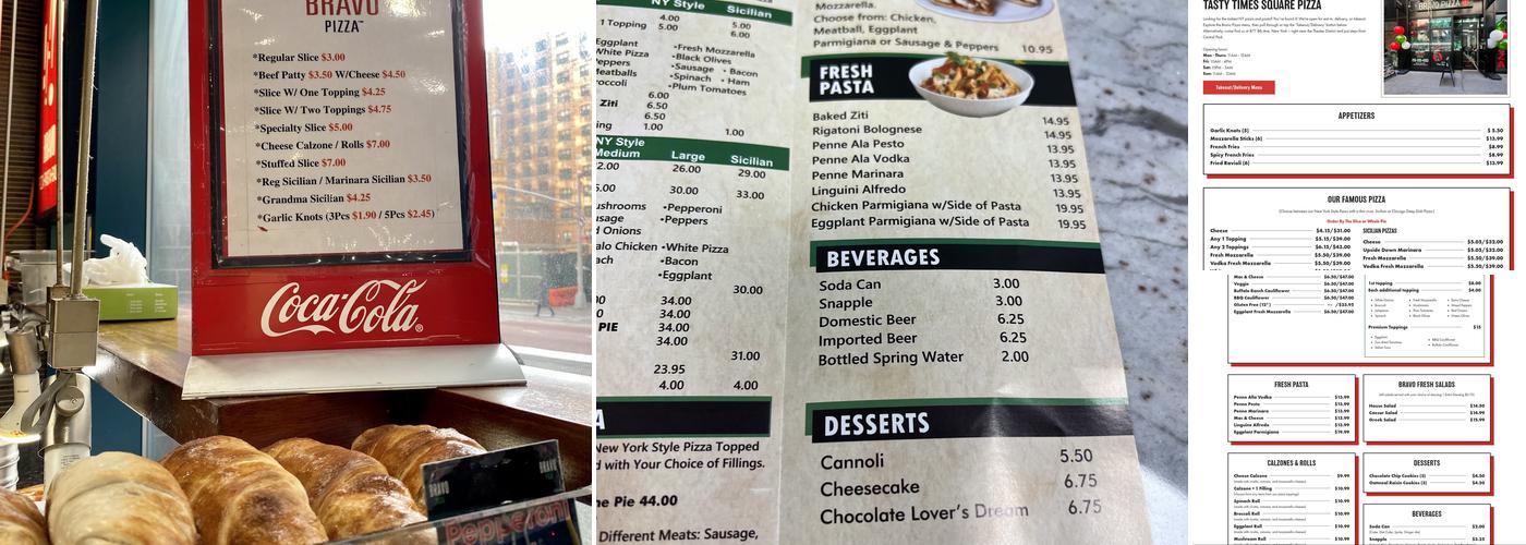 Bravo Pizza Menu