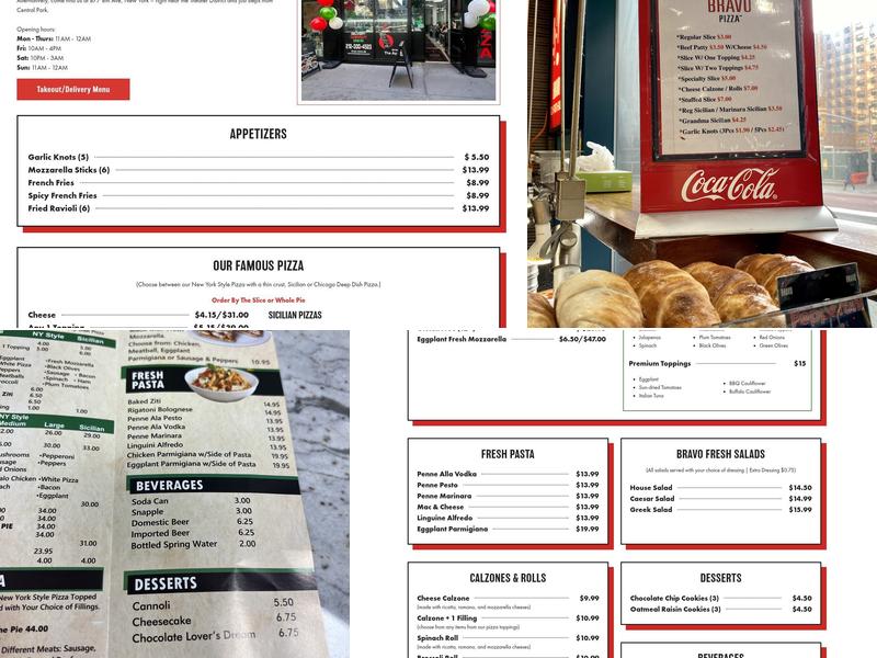 Bravo Pizza Menu