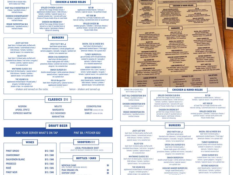 Whitmans Menu