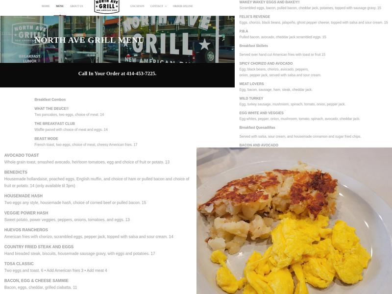 North Ave Grill Menu