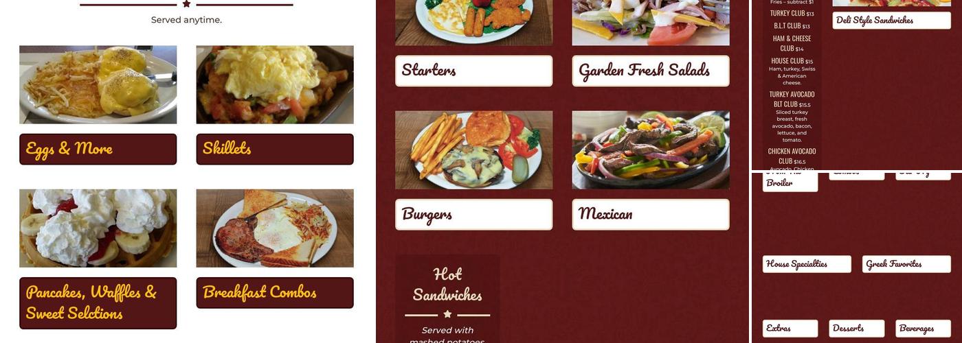 Pegasus Restaurant Menu