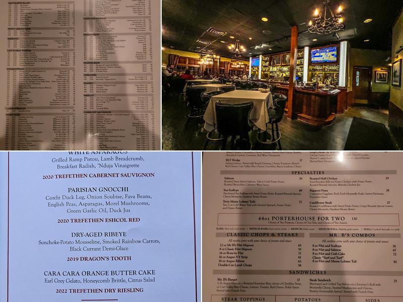 Mr. B's - A Bartolotta Steakhouse - Mequon Menu