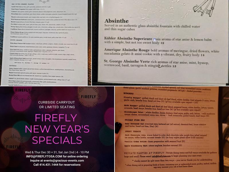 Firefly Tosa Menu