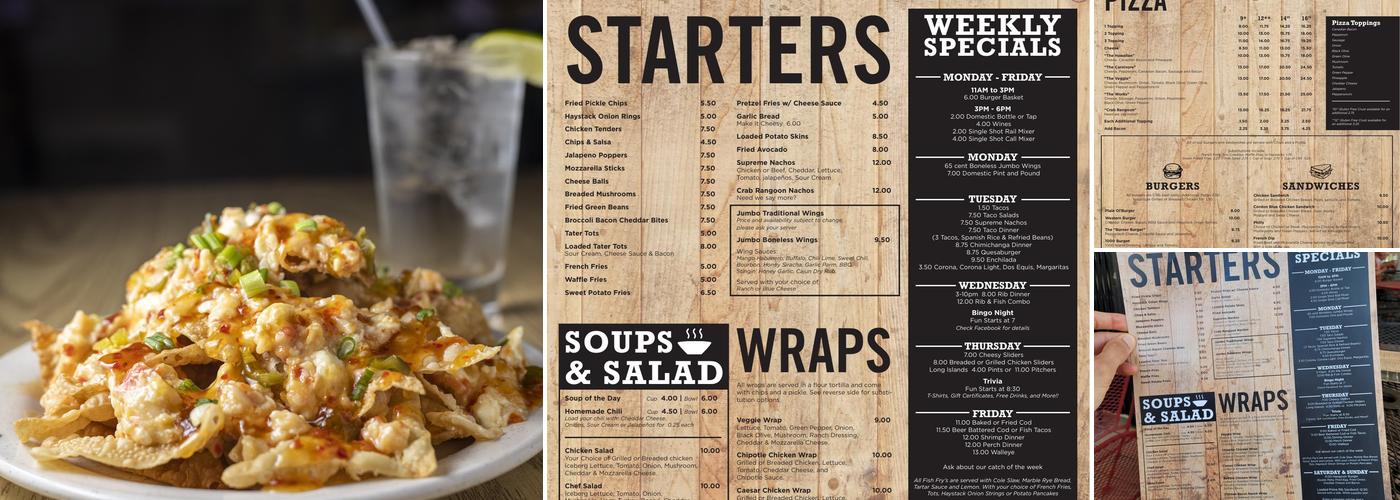 Curly's Waterfront Sports Bar & Grill Menu