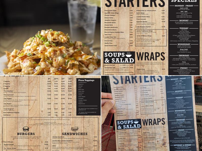 Curly's Waterfront Sports Bar & Grill Menu