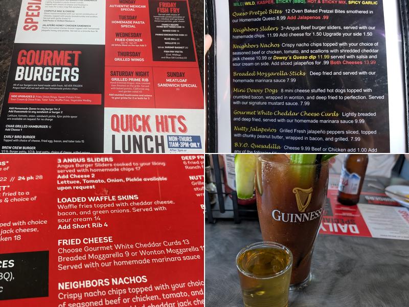 The Neighbors Bar & Grille Menu