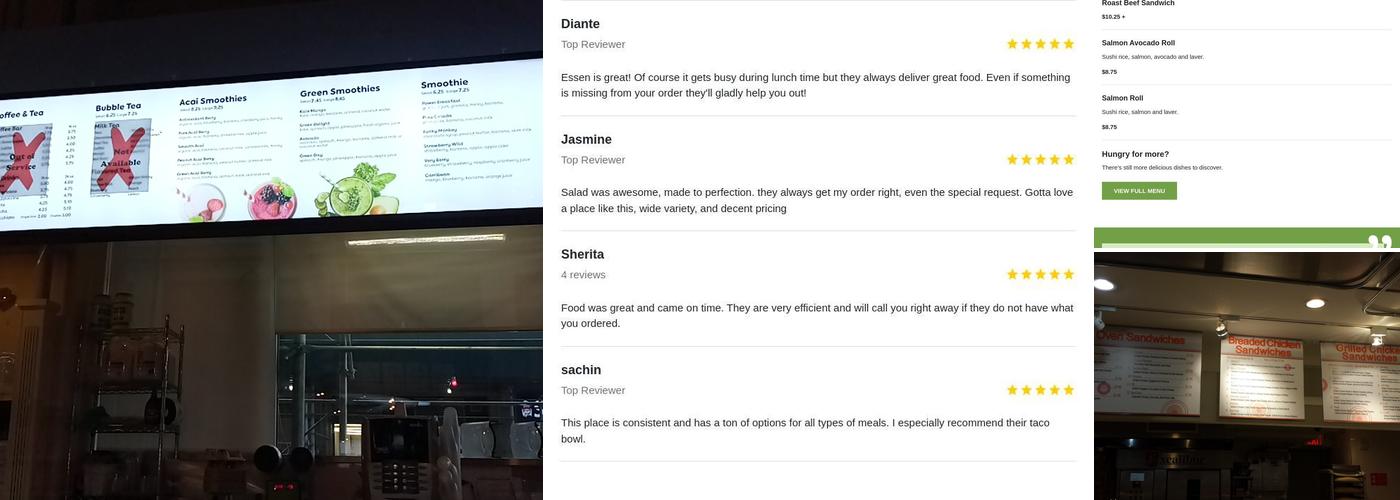 Essen Fast Slow Food Menu