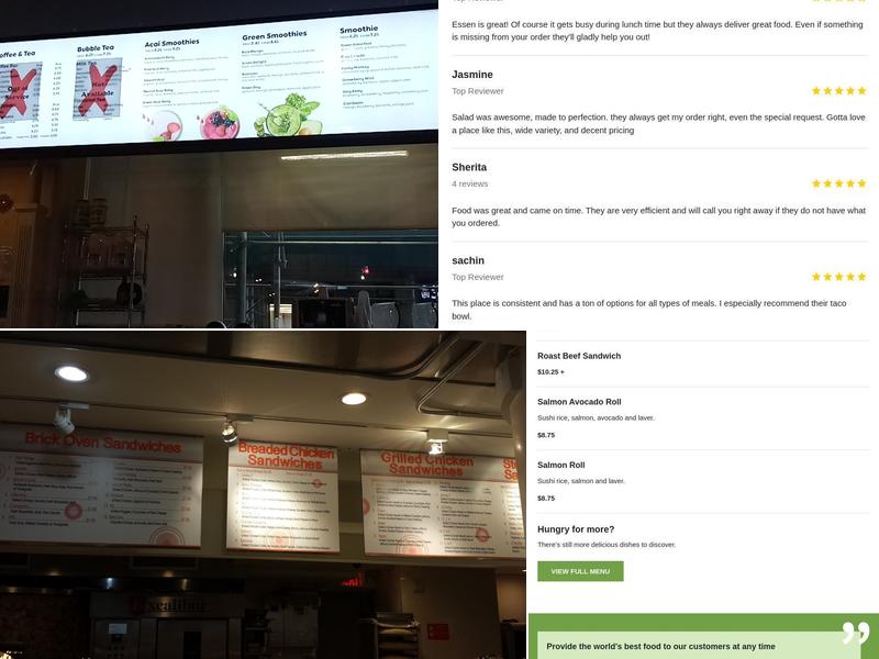 Essen Fast Slow Food Menu