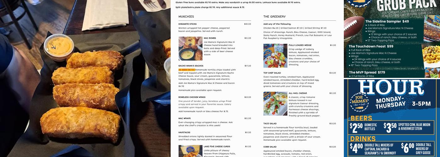 Joe Mama's Bar & Grill Menu