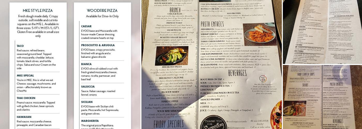 Riverfront Pizzeria Bar & Grill Menu