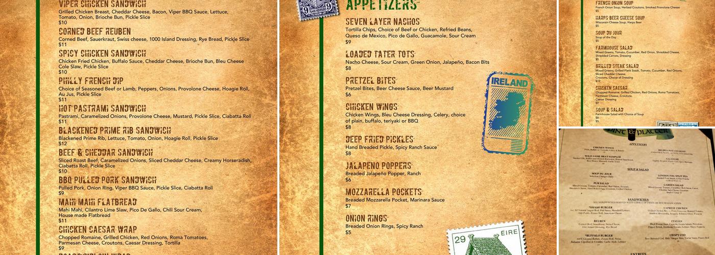 Pint and Platter Menu