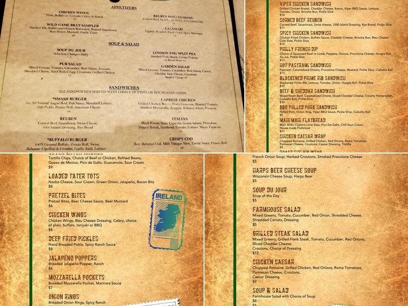 Pint and Platter Menu