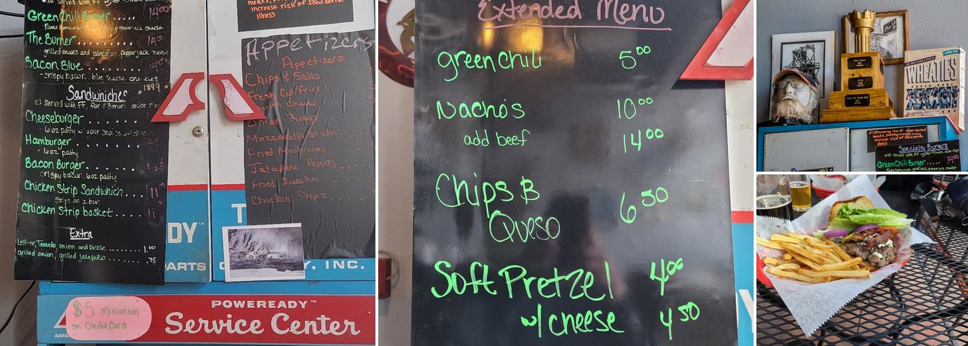 1899 Mining Claim and Saloon Menu