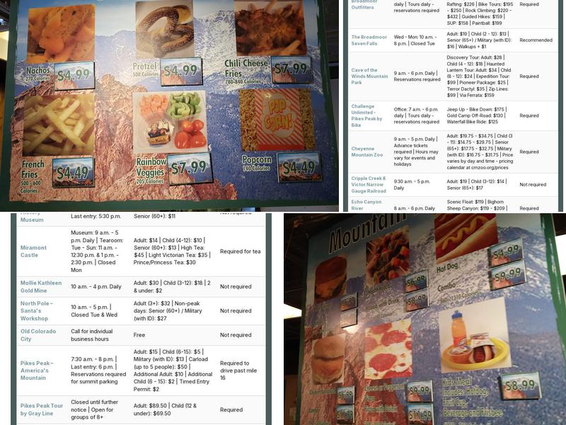 Pikes Peak Summit House Menu