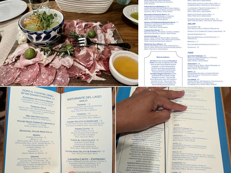 Ristorante Del Lago Menu