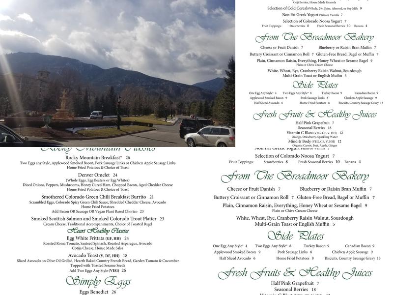 Lake Terrace Dining Room Menu