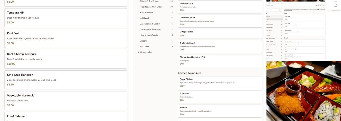 Sakura Sushi and Grill Menu