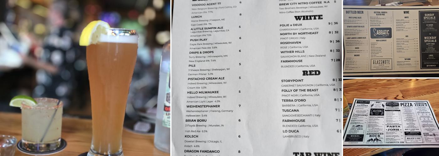 Fixture Pizza Pub Menu