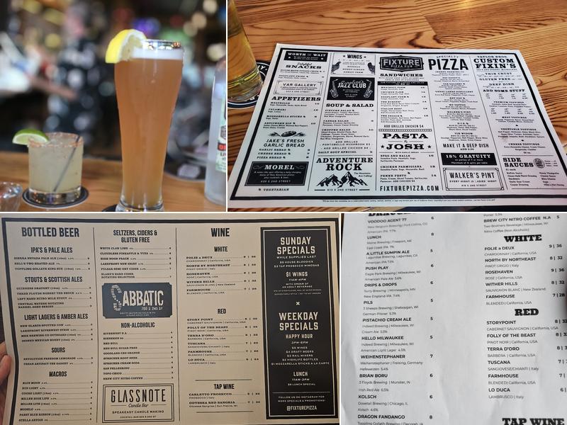 Fixture Pizza Pub Menu