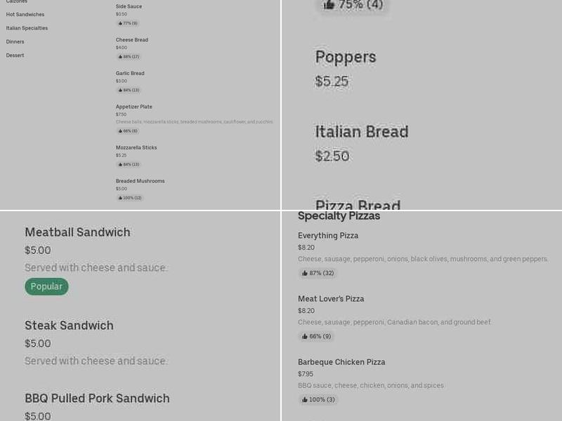 Tarantino's Pizzeria Menu