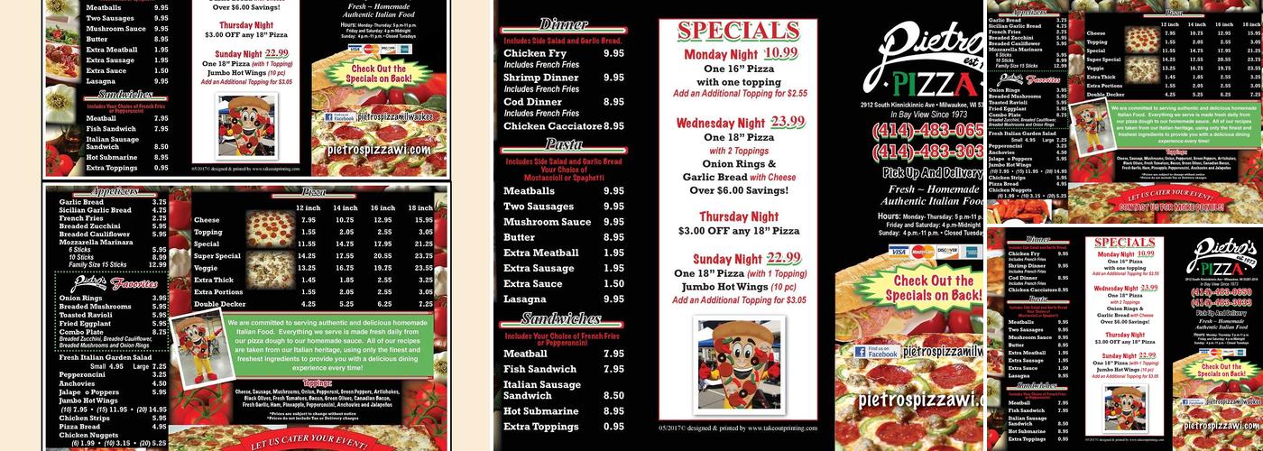 Pietro's Pizza Menu