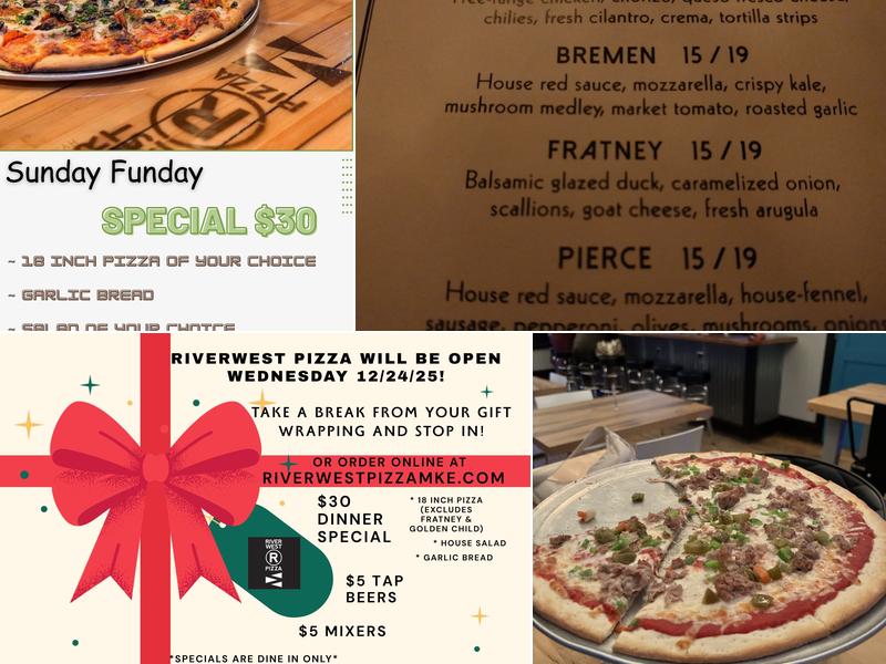 Riverwest Pizza Menu