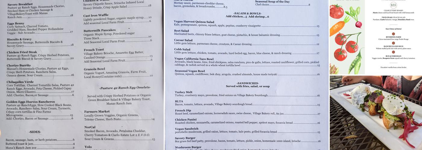 Savory Café Menu