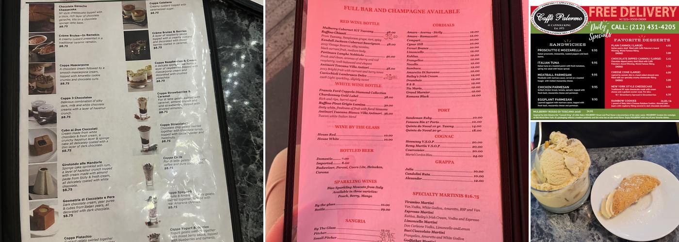 Caffé Palermo Menu