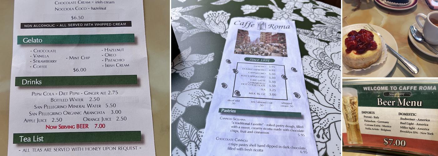 Caffe Roma Menu