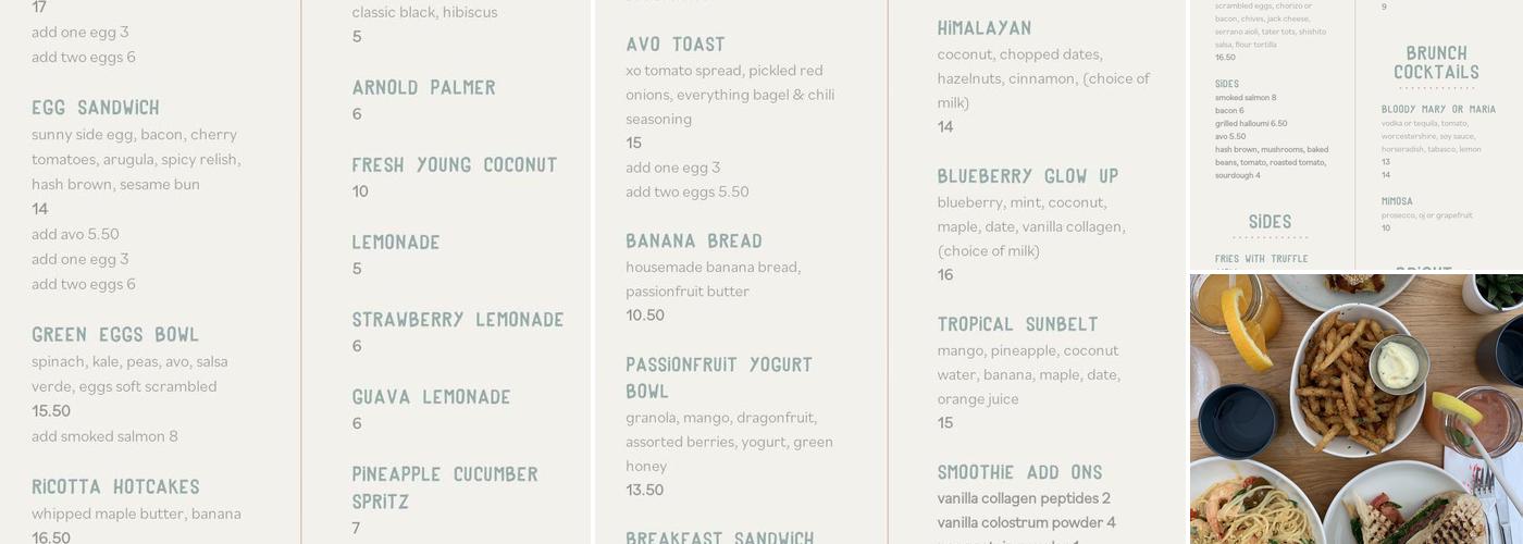 Little Ruby's SoHo Menu