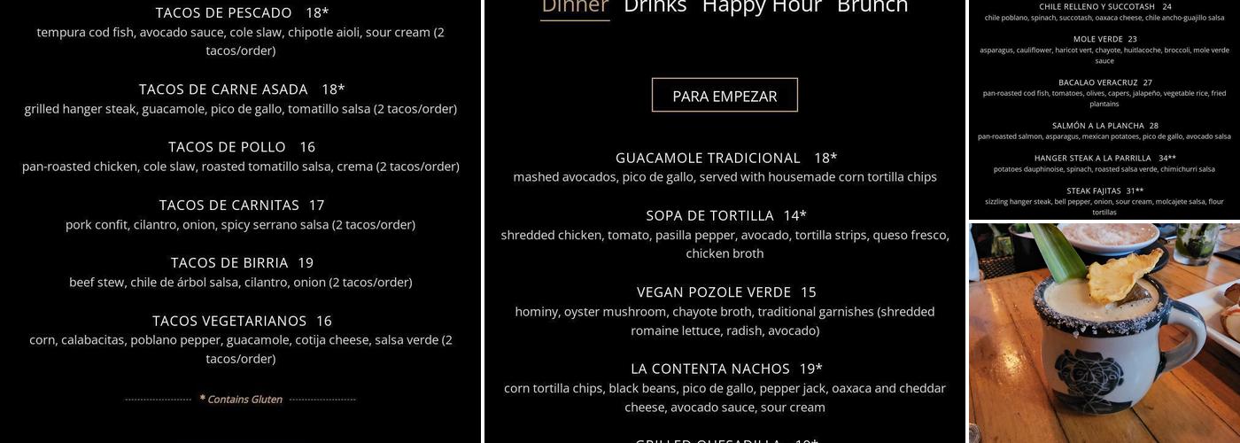 La Contenta Menu