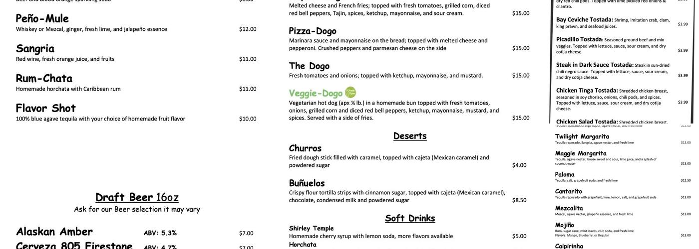 Jalapeños Restaurant Menu