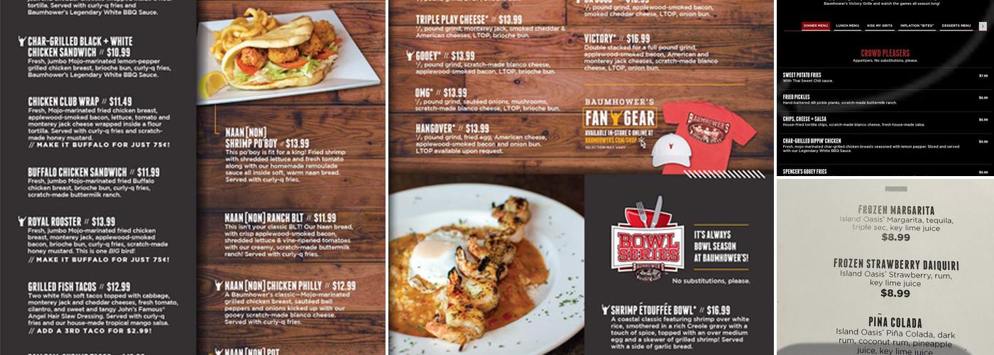 Baumhower’s Victory Grille - Huntsville Menu