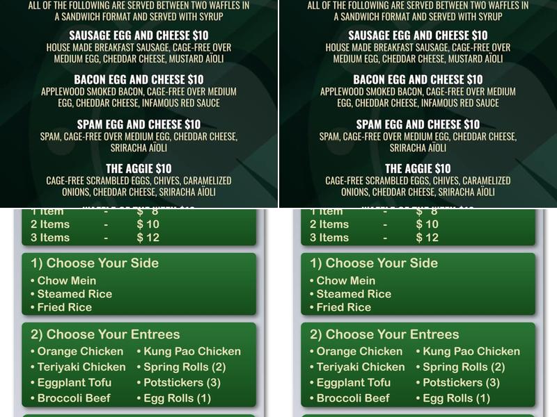 Open Rice Kitchen Menu