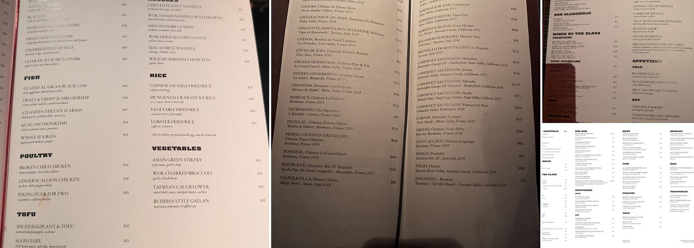 Buddakan Menu