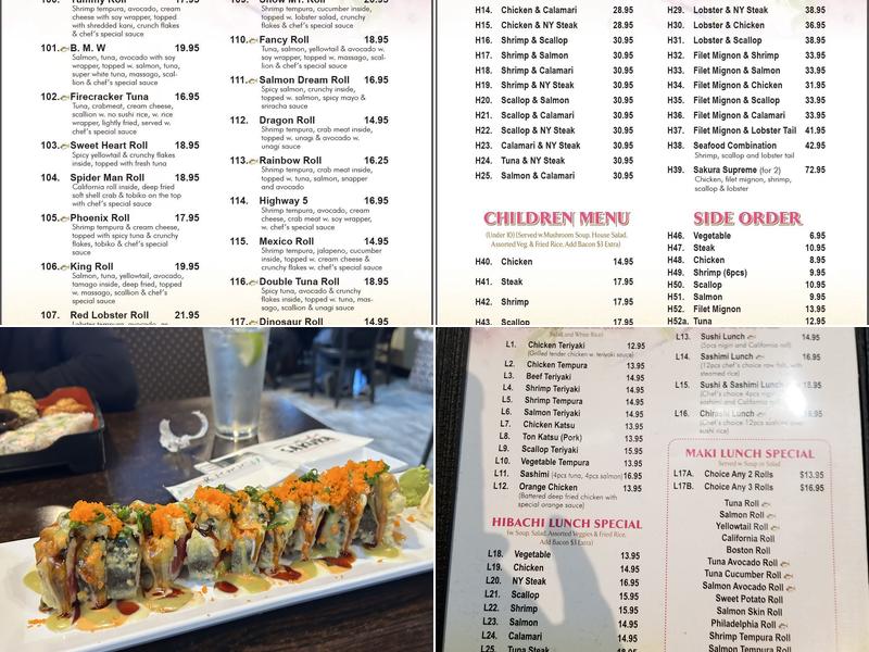 Sakura | Japanese Steakhouse & Sushi Menu