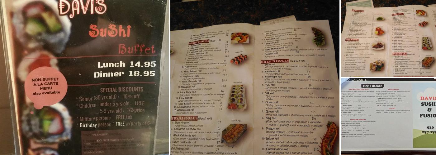Davis Sushi & Fusion Menu