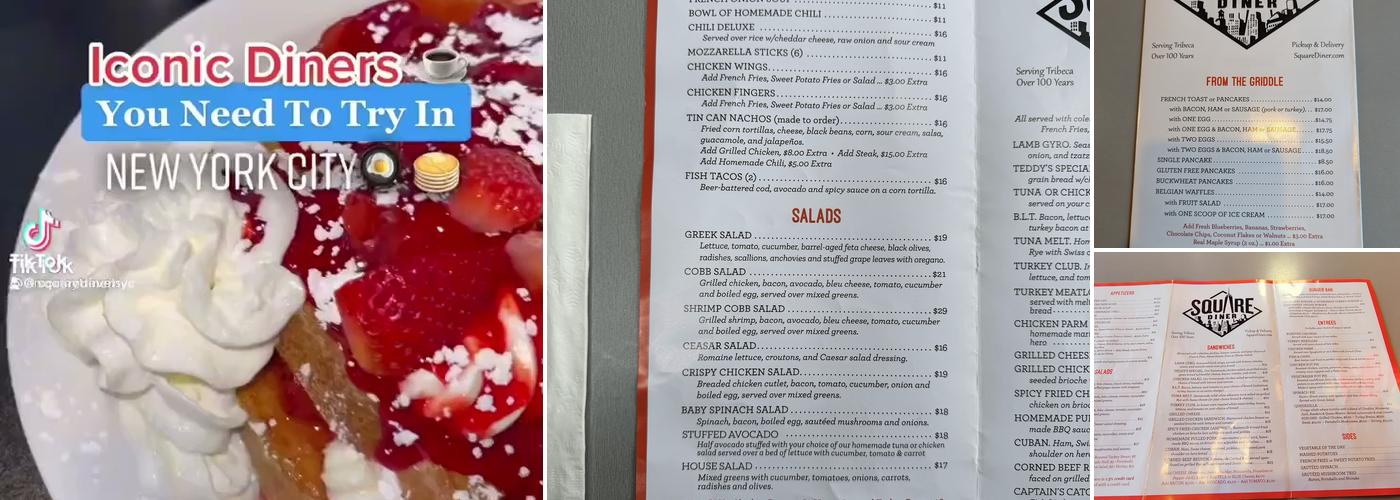 Square Diner Menu