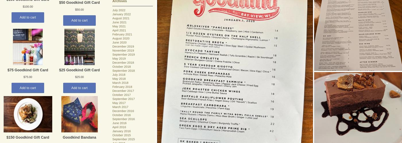 Goodkind Menu