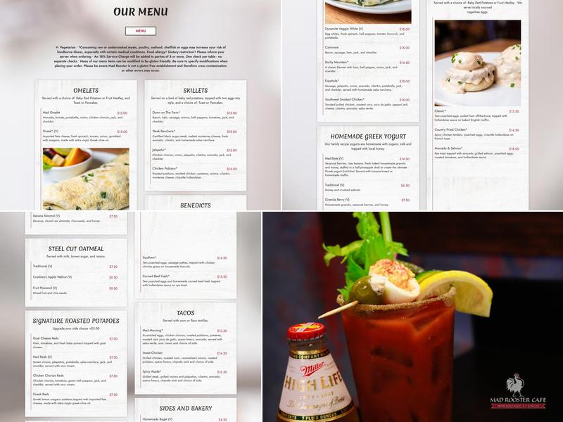 Mad Rooster Cafe Menu