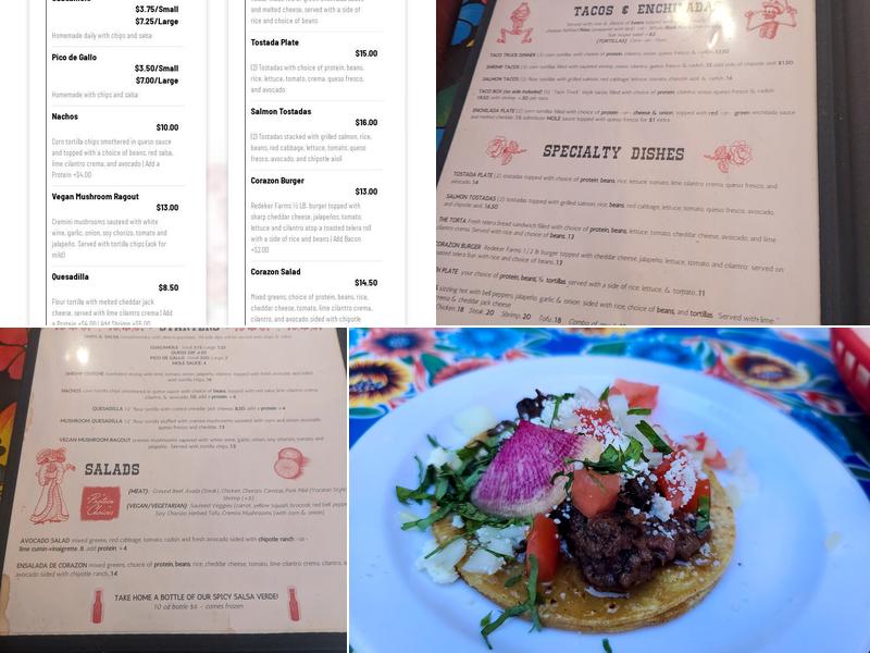 Café Corazón Menu