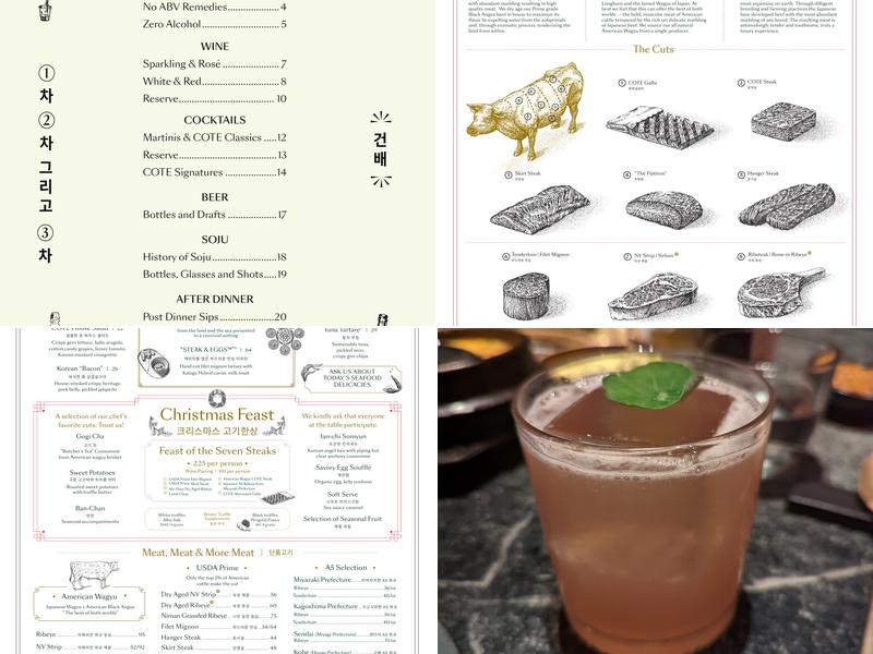 COTE Korean Steakhouse Menu