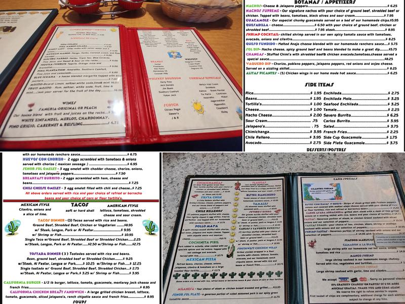 Señor Sol Menu