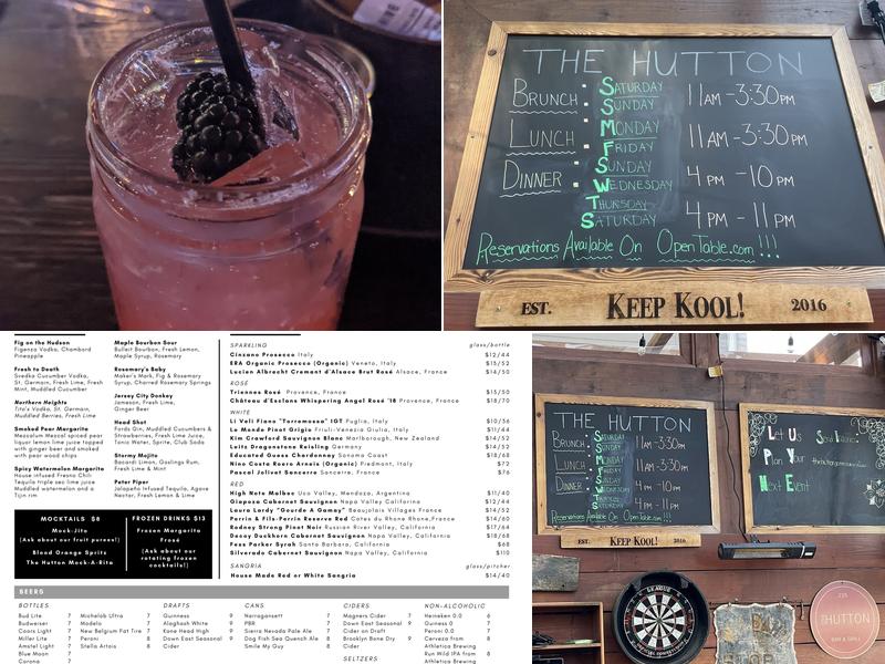 The Hutton Restaurant and Bar Menu