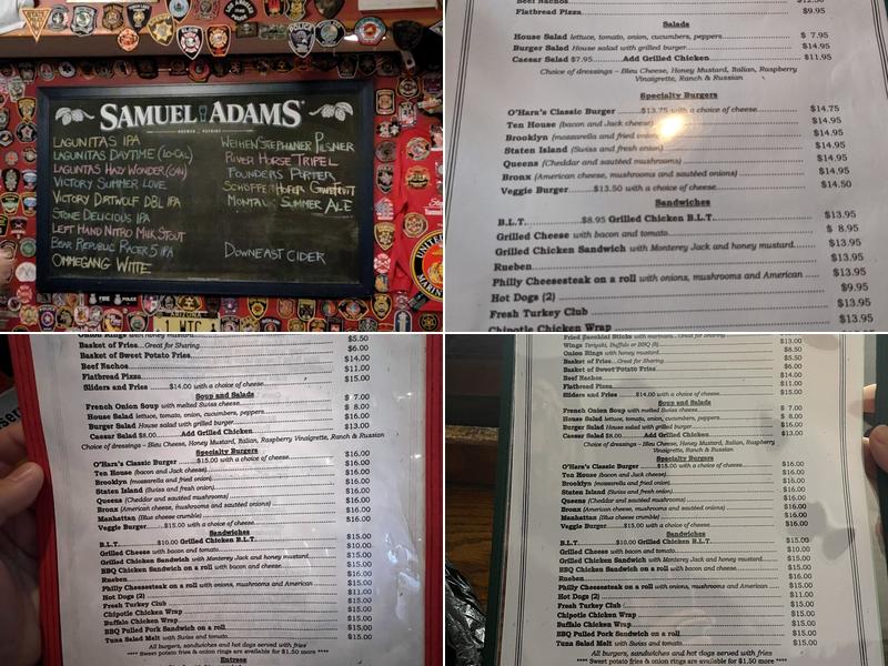 O'Hara's Restaurant and Pub Menu