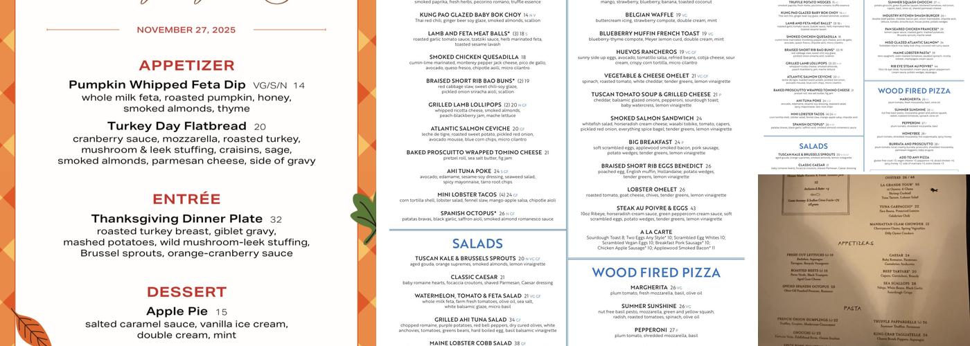 Industry Kitchen Menu