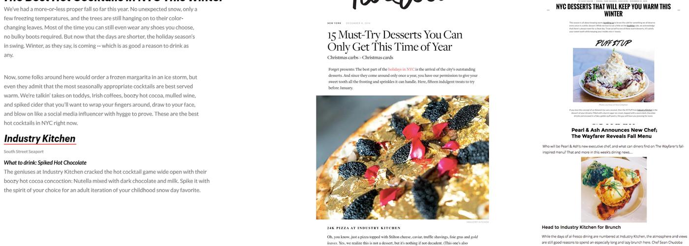 Industry Kitchen Menu