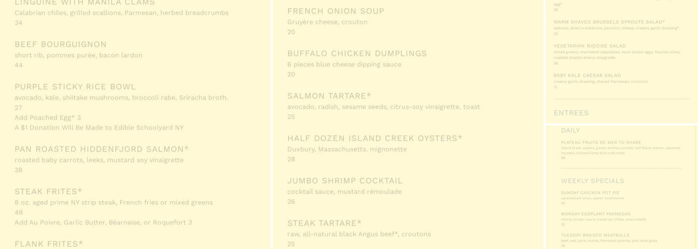 The Odeon Menu